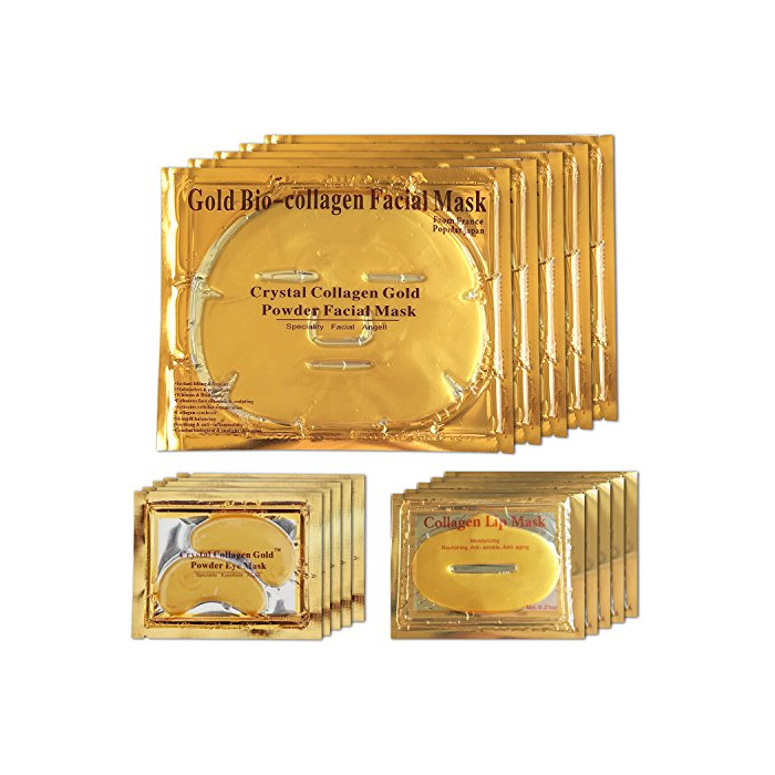 Social LeSB 5pcs 24k Gold Bio-collagen Face Facial Mask