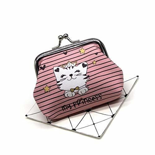 LinZX Gato de Dibujos Animados Mini-Cartera de la Mujer niñas Embrague Billetera