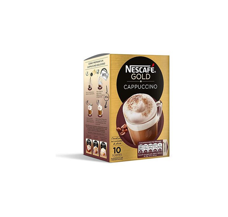 Product Nescafé Cappuccino - Café Soluble Natural - 3 Paquetes de 10 Sobres