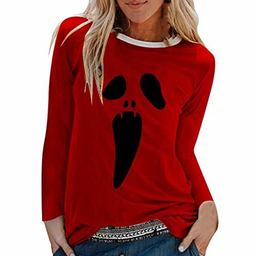 Productos TUDUZ Camisas Mujer Manga Larga Blusas Impresión Tops Cuello Redondo Camisetas