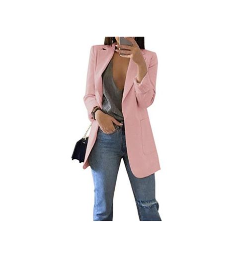 Mujer Blazer Traje De Chaqueta Ropa Trabajo Casual OL Oficina Negocio Solapa Manga Larga Bolsillo