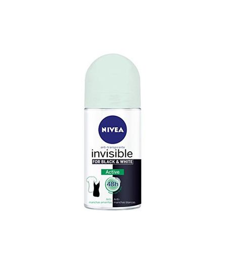 NIVEA Desodorante Roll-On Invisible For Black & White Active