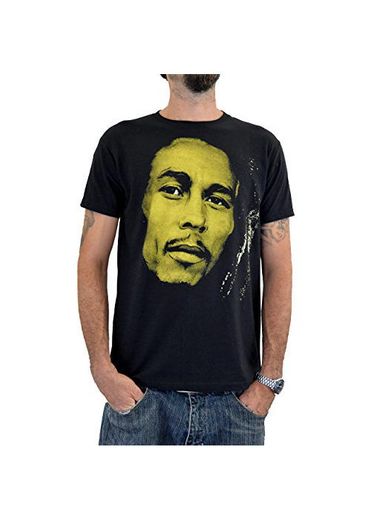 Faces T-Shirt Uomo Bob Marley Impresión del Manual de la Pantalla de
