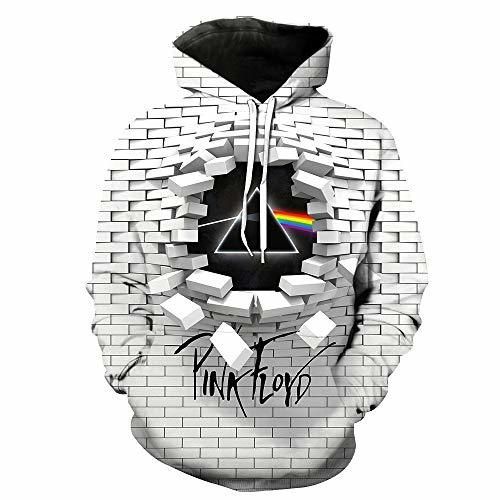 ZZYYLL Unisex Hoodie 3D Pink Floyd Impresión Sudadera con Capucha Casual Manga