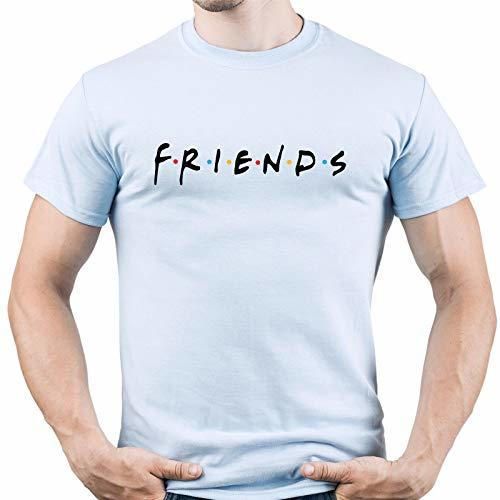 EUGINE DREAM Friends TV Logo Best Friends Shirt Camiseta para Hombre Azul