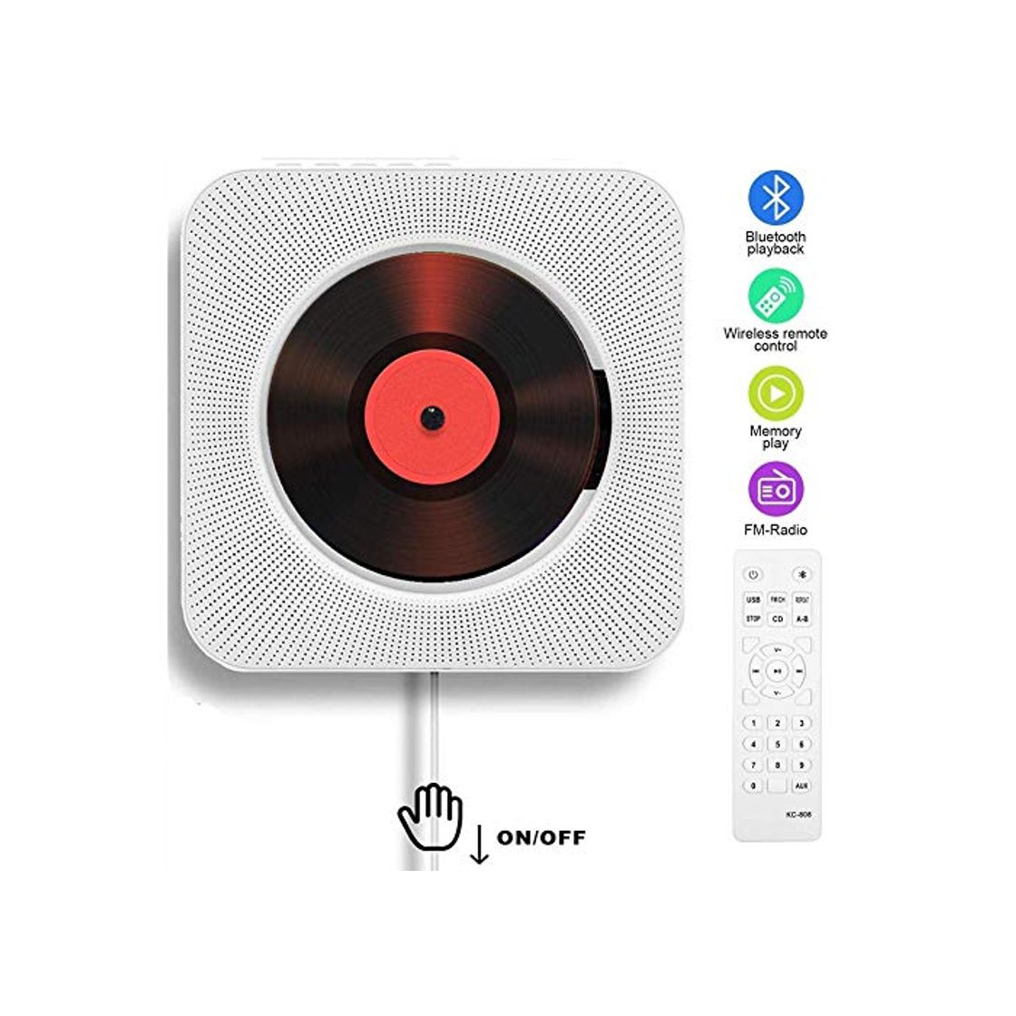 Social Reproductor de CD portátil con Bluetooth Reproductor de CD montable en la