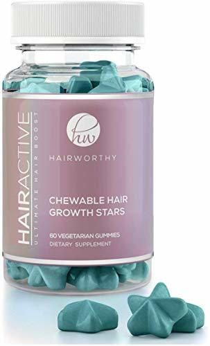 Hairworthy - Acción rápida crecimiento del cabello masticables Vitaminas. Suplemento Natural para