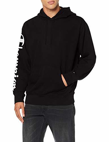 Moda Champion Hooded Sweatshirt Sudadera con Capucha, Negro