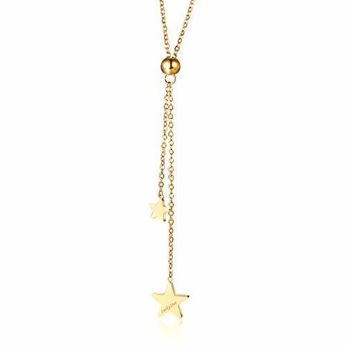 Producto GVDHB Collar De Clavícula con Borla De Doble Estrella para Mujer Acero