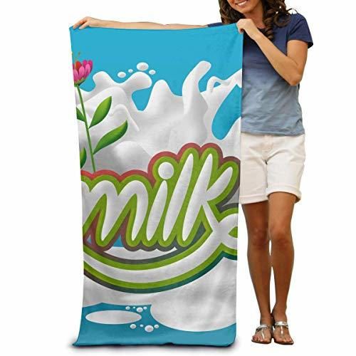 LAMUCH 100% Polyster Beach Towels 80x130cm Quick Dry Towel for Swimmers Milk-grafismo-sobre-o-Leite