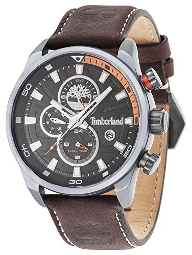 Moda Timberland Reloj Cronógrafo para Hombre de Cuarzo con Correa en Cuero TBL14816JLU.02A