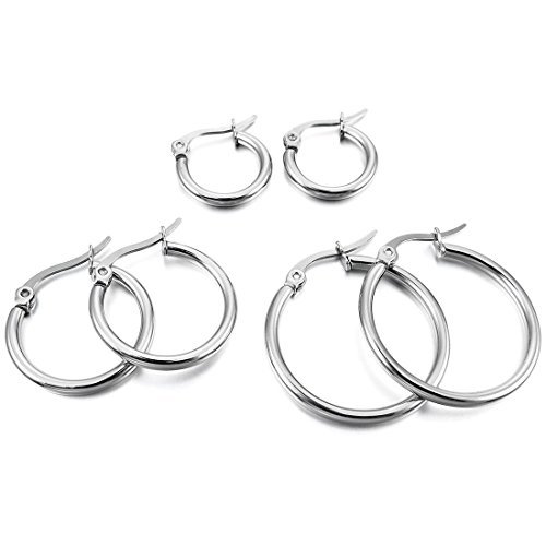 Social Acero Inoxidable Pendientes Conjunto