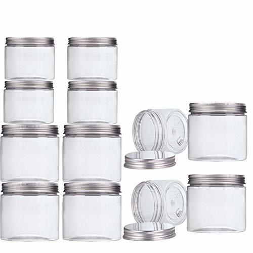 Social Aitsite Pack-12 Tarro Plastico con Tapa de Metal Atornillable (6 Piezas 350ml