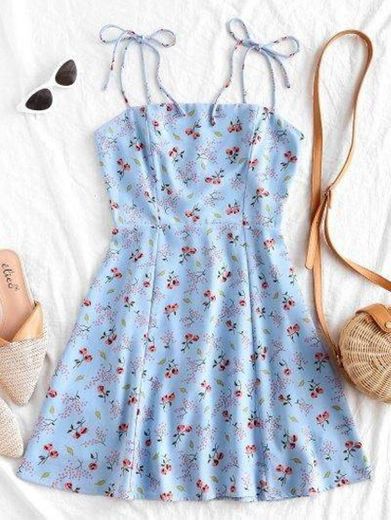 ZAFUL Vestido para mujer con volantes ahumados