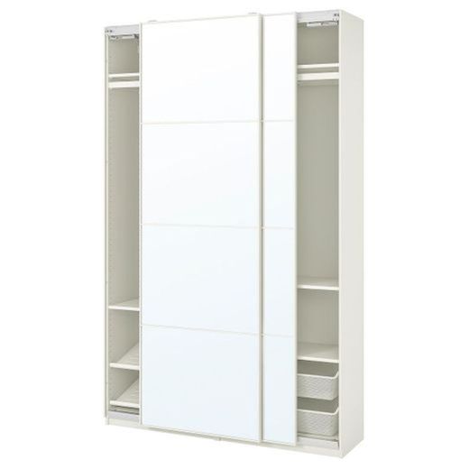 PAX / AULI Combinación armario - blanco, espejo - IKEA