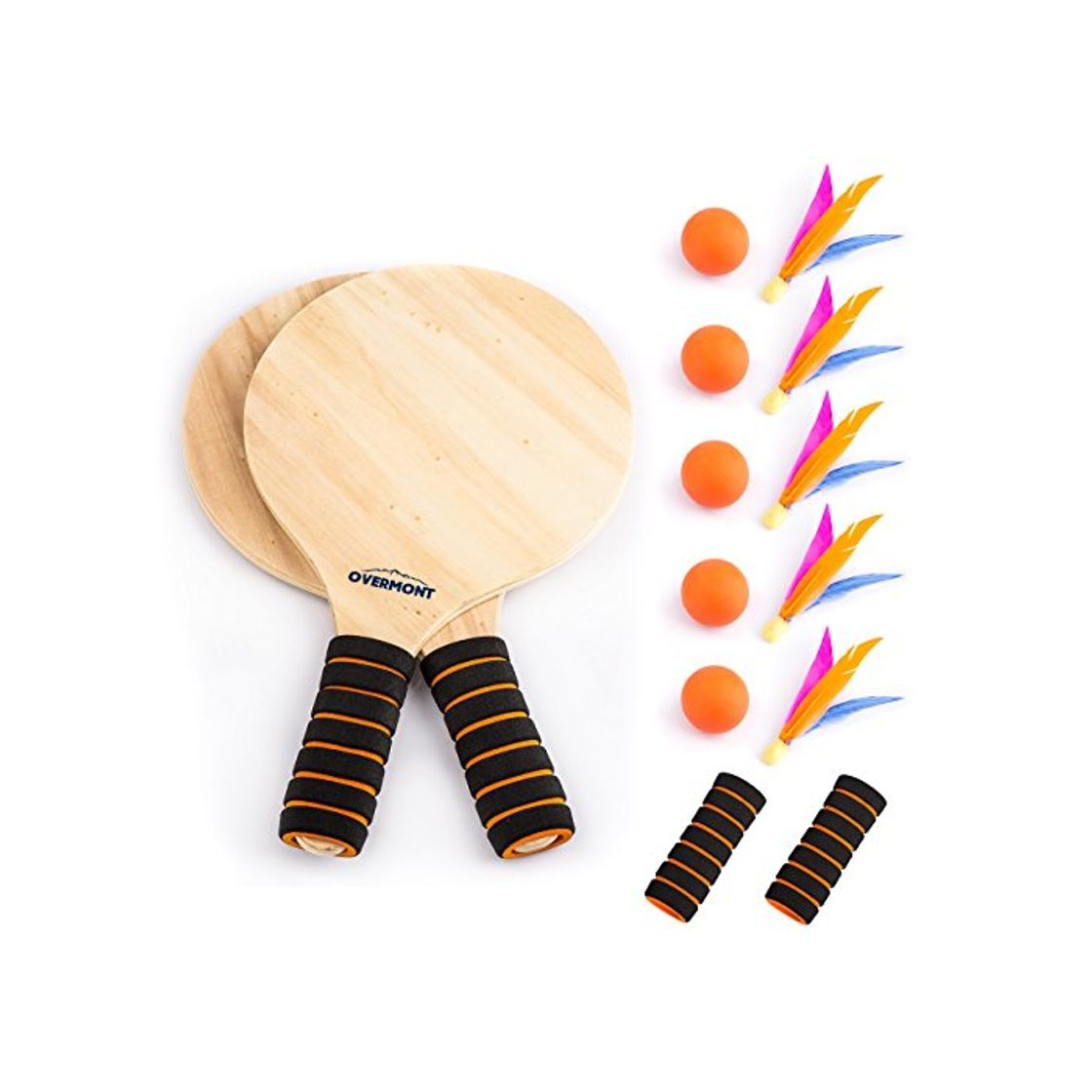 Products Overmont Juego Kit de Raquetas Palas Badminton de Playa con Volantes Cricket Juego y Entrenamiento de Familia niños Oficina Deporte al Aire Libre