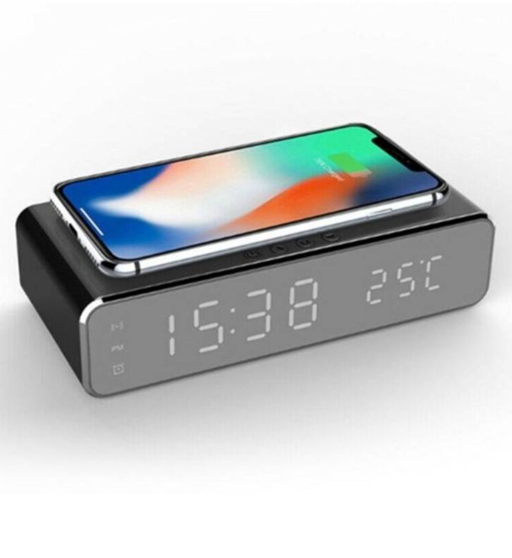 Moda Electric LED 12/24H Alarm Clock With Phone Wireless Charger