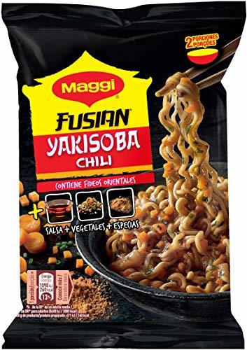 Product Maggi Fusian Yakisoba Noodles Chili - Fideos Orientales - Paquete de 8x120g