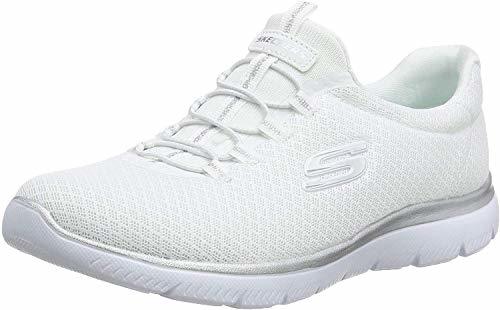 Social Skechers Women 12980 Low-Top Trainers, White