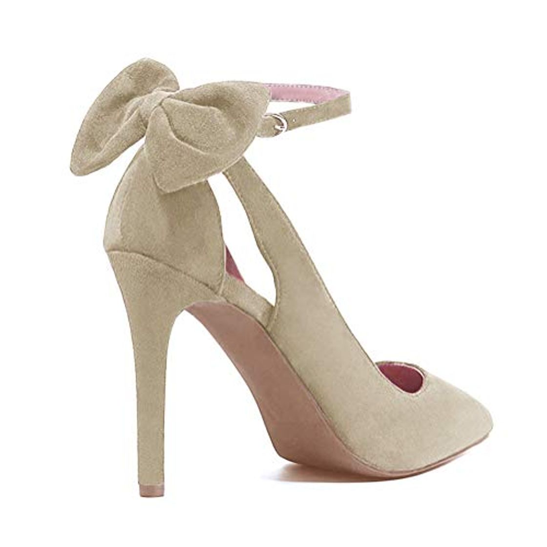 Moda Tomwell Sandalias Mujer Arco Tacón Alto Zapatos Apuntado Zapatos Boda Fiesta Zapatos Beige 34 EU