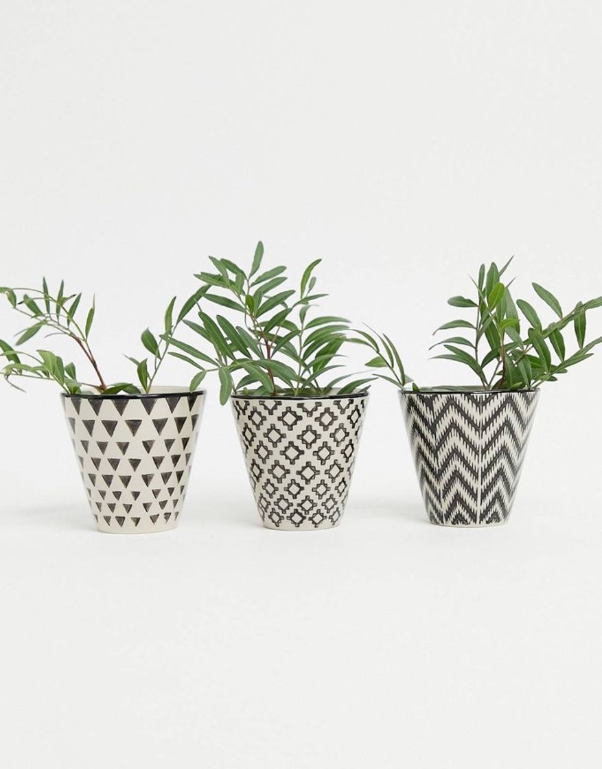 Product Pack de 3 maceteros pequeños con diseños geométricos ASOS