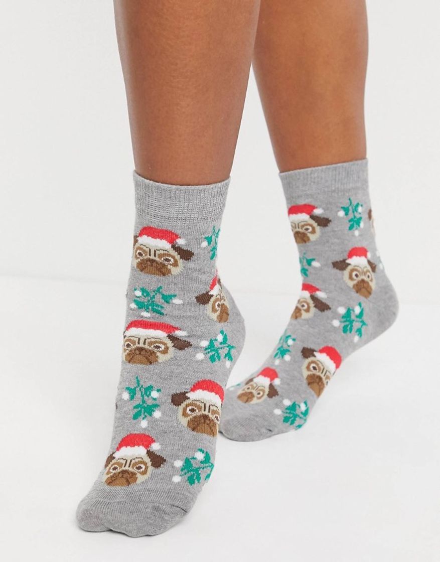 Producto Calcetines grises carlinos navideños ASOS