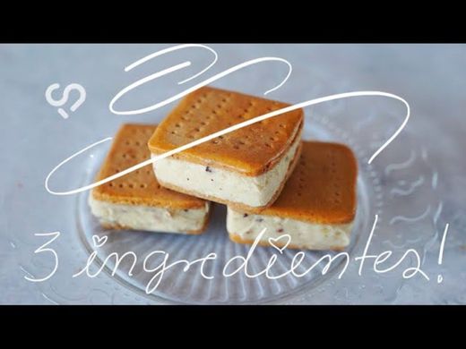 Sándwich helado 3 ingredientes - Super Fácil | Postres Saludables