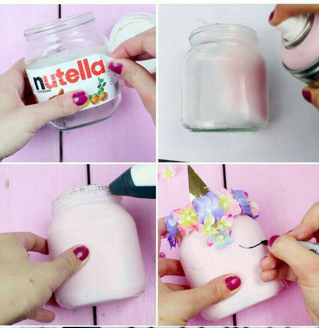 Fashion Porta lápis de unicórnio com pote de nutella💖🌸