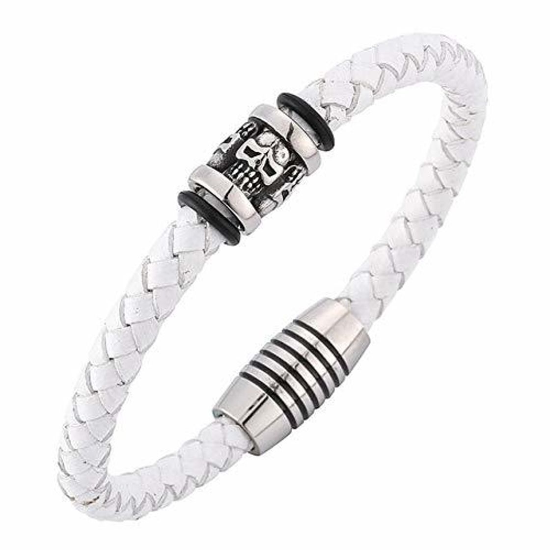 Producto NJSDDB Nuevos Hombres Simples Joyas Punk Esqueleto Cráneo Pulsera Pulsera de Cuero