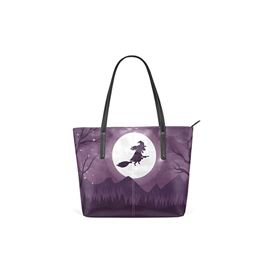 Moda XGBags Custom Spooky Witch Halloweeen Monedero PU Bolso de hombro de cuero Bolso para mujer Niñas Damas