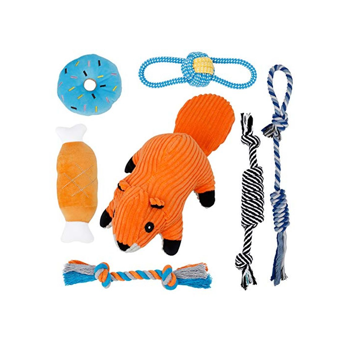 Social Toozey Juguetes para Perros Pequeños- 7 Piezas de Juguetes para Perros Resistentes