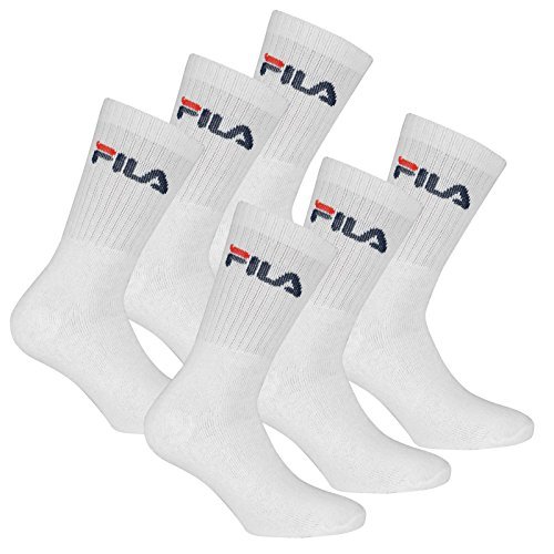 Moda Fila 6 Pares Calcetines, felpa CALCETINES TENIS con Logotipo Federal, unisex