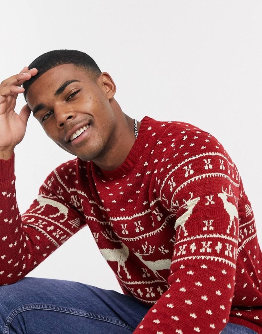 Fashion Jersey de punto con estampado navideño de renos ASOS 