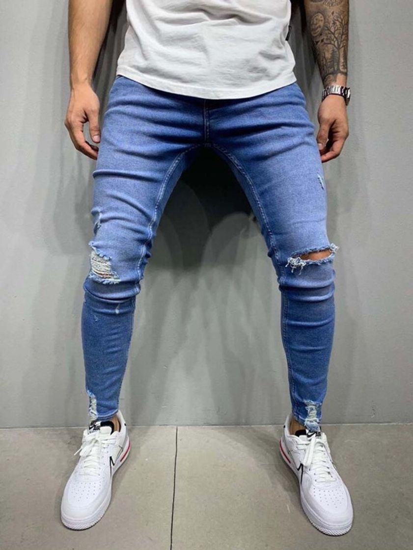 Fashion Men Ripped Washed Jeans | SHEIN EUR