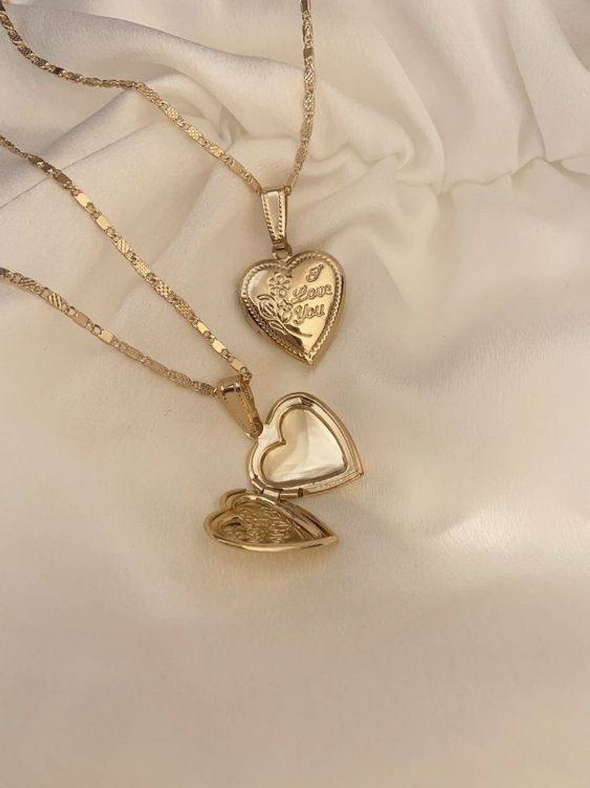 Moda Heart Locket Gold Necklace