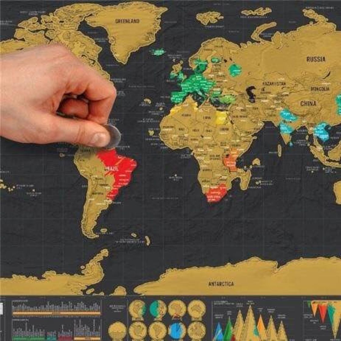 Moda Mapa mundi para marcar os lugares que conheçeu