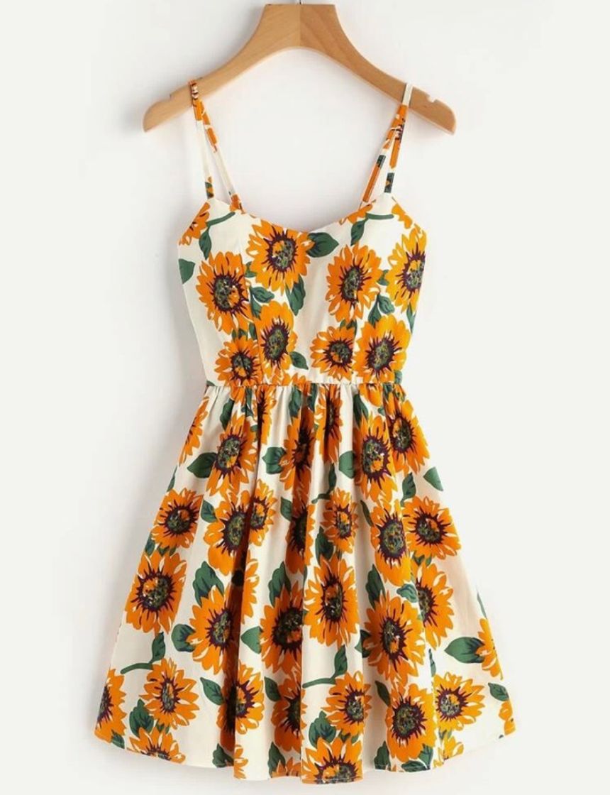 Moda Vestido estampado girassol 🌻 SHEIN 