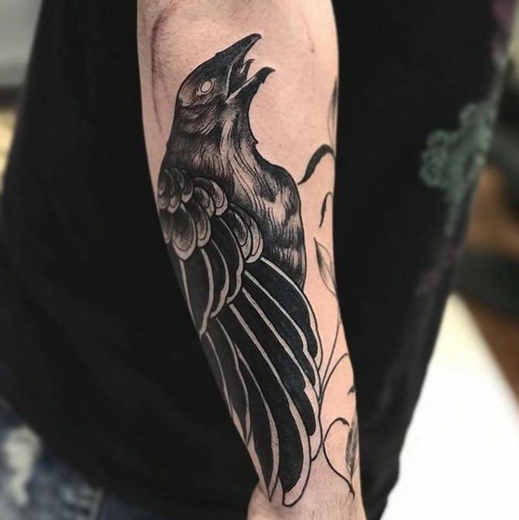 Fashion Raven Tattoo