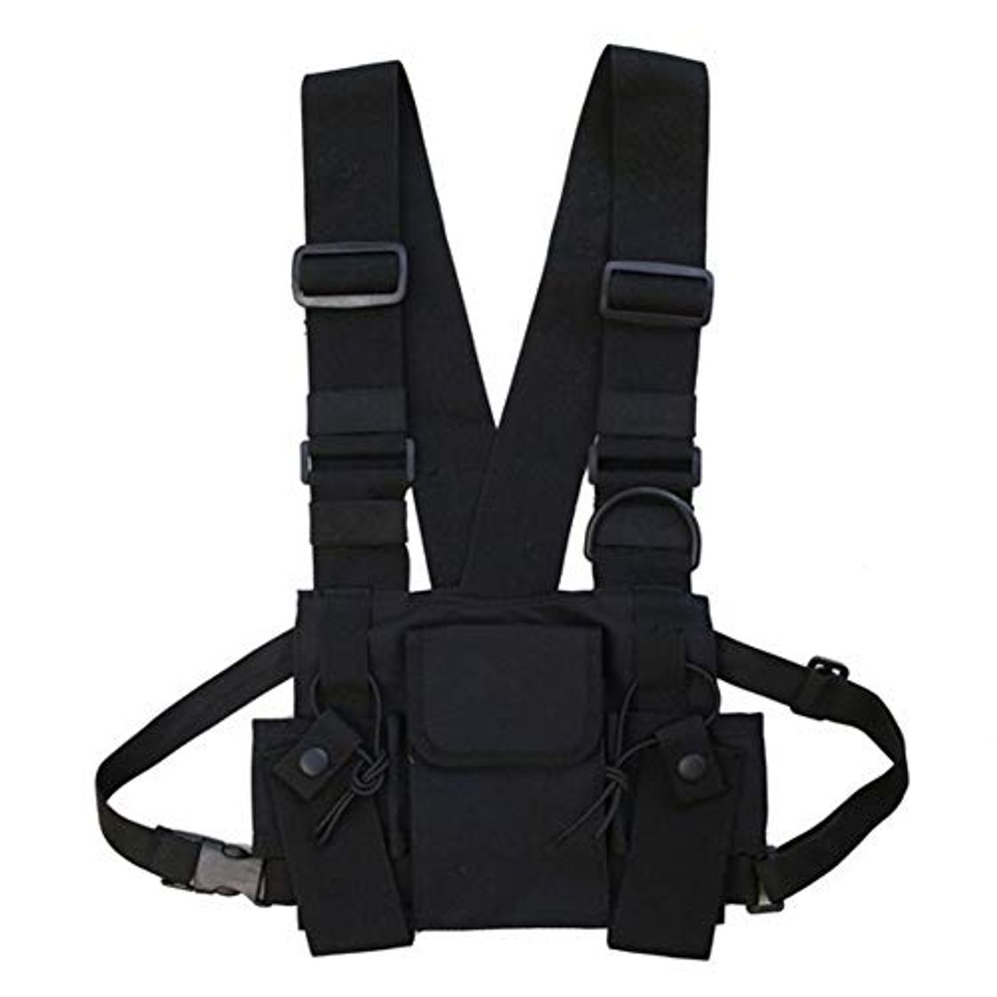 Fashion Balight Men Women Chest Rig Bag Chaleco multibolsillos Hip Hop Streetwear Funcional Tactical Harness Rig Chest Rig Pack Ajustable Riñonera Práctico