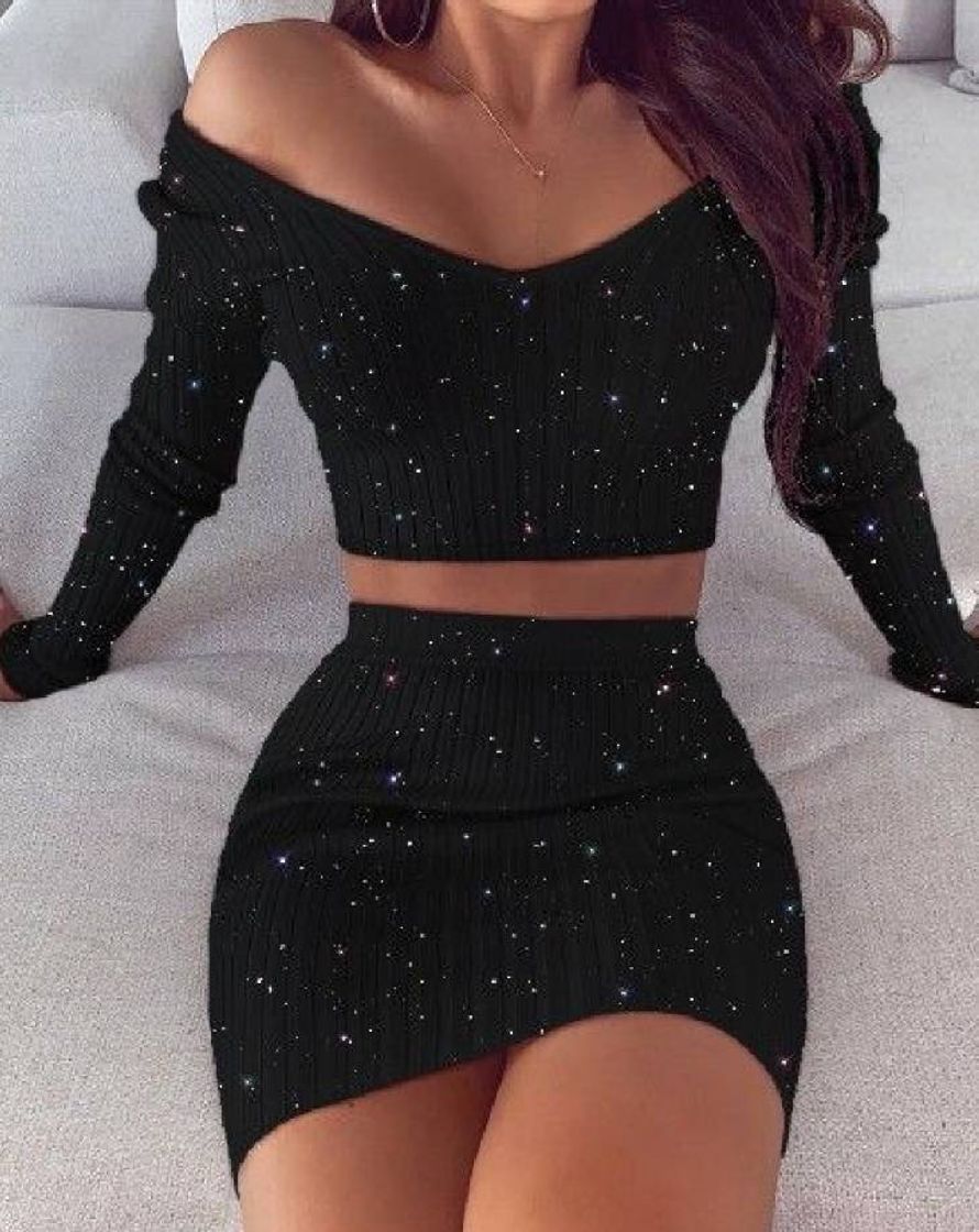 Moda Conjunto saia e top 🖤