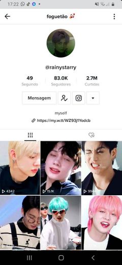 Conta do tik tok para kpopers