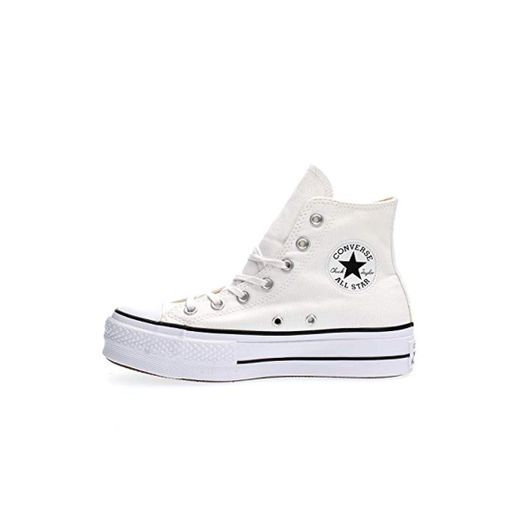 Converse Chuck Taylor CTAS Lift Hi, Zapatillas para Niñas, Blanco