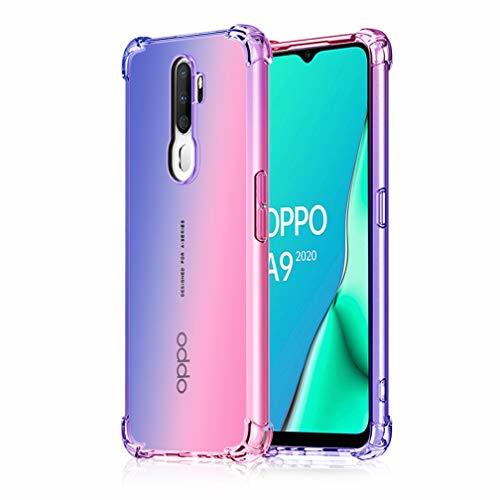 Products HAOYE para OPPO A9 2020 Funda, Funda Gradiente Transparente TPU, Carcasa Cristal