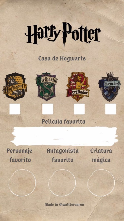 Moda Plantilla de Harry Potter