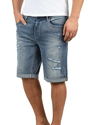Place Blend Deniz Pantalón Corto Vaqueros para Hombre Elástico Regular-Fit, tamaño:M, Color:Denim Lightblue