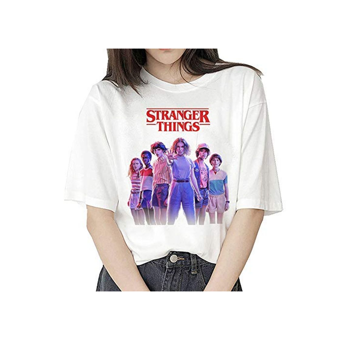 Social Camiseta Stranger Things Niña, Camiseta Stranger Things Mujer, Impresión T-Shirt Abecedario Camiseta