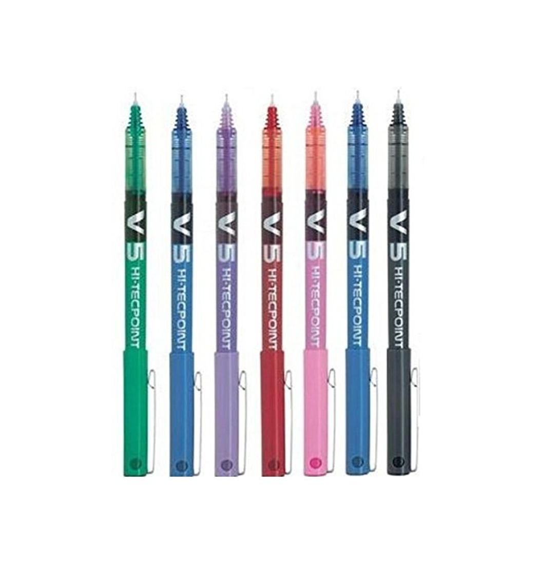 Social Pack de 7 Bolígrafos Pilot BX V5 Varios Colores - Bolígrafo Extra Fino Hi-Tecpoint con Punta 0.5mm