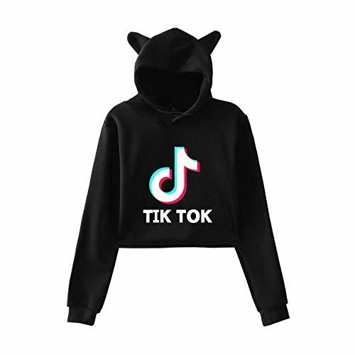 Lugar Niñas Y Mujeres TIK Tok Gato Sudadera con Capucha De Manga Larga