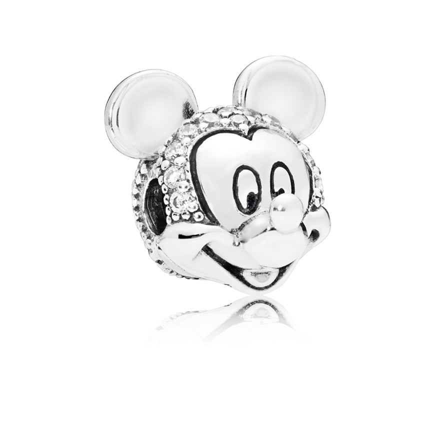 Fashion Clip en plata de ley Retrato Brillante de Mickey