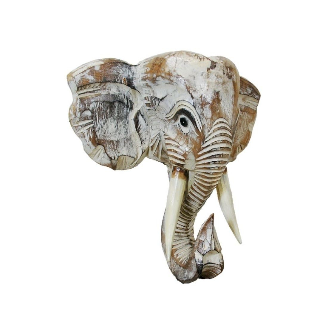 Wood Elephant Head Wall